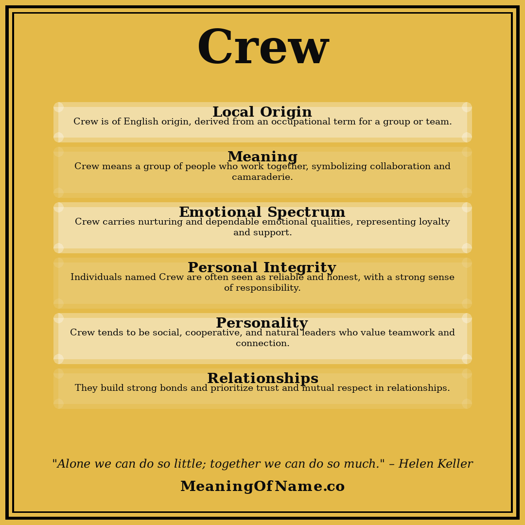 Crew name meaning poster