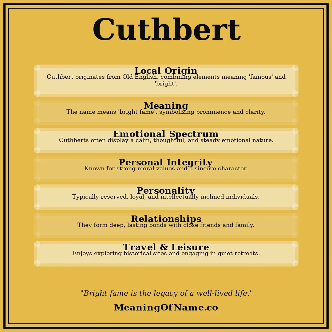 Cuthbert name meaning poster