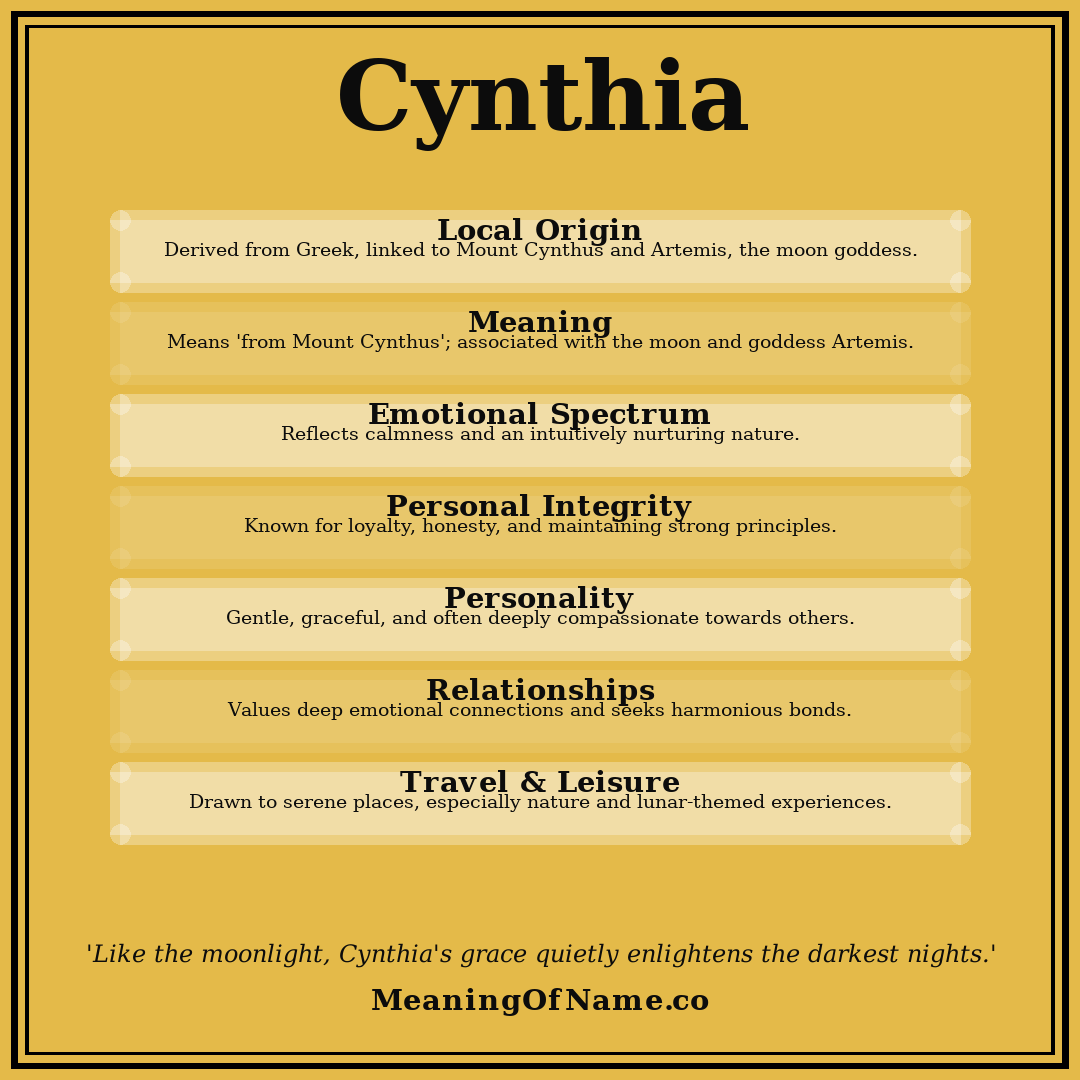 Cynthia name meaning poster