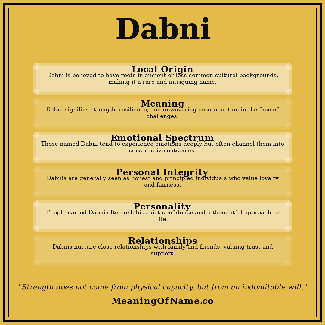 Dabni name meaning poster