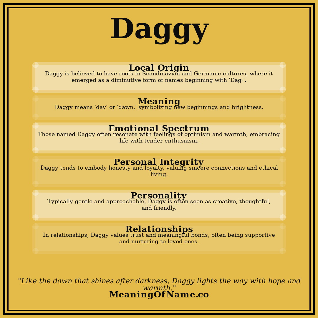 Daggy name meaning poster