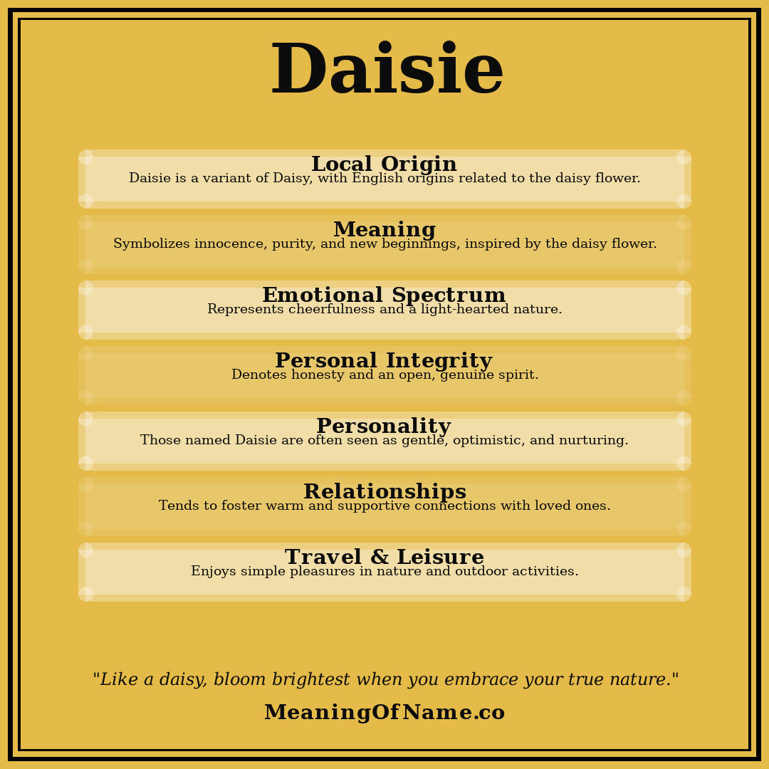 Daisie name meaning poster