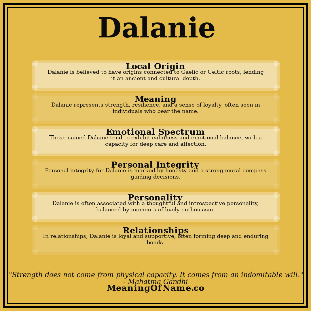 Dalanie name meaning poster