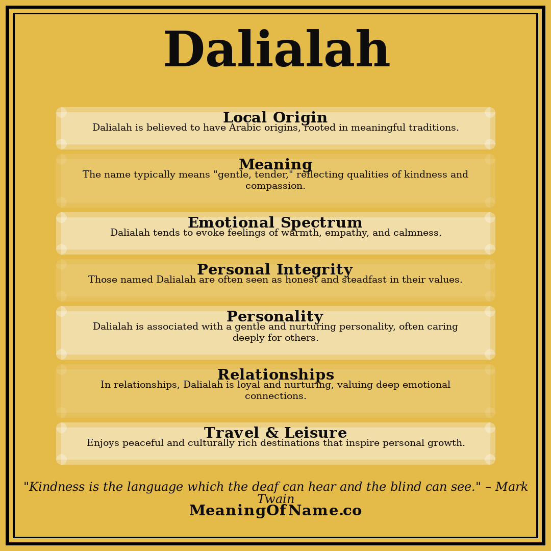 Dalialah name meaning poster