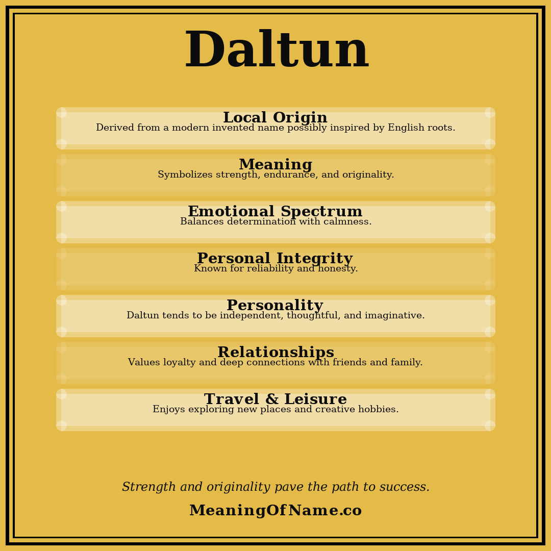 Daltun name meaning poster