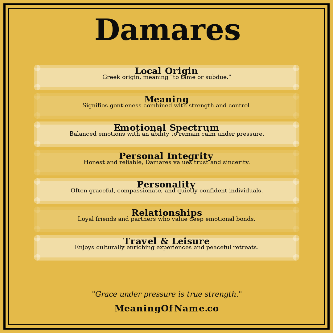 Damares name meaning poster