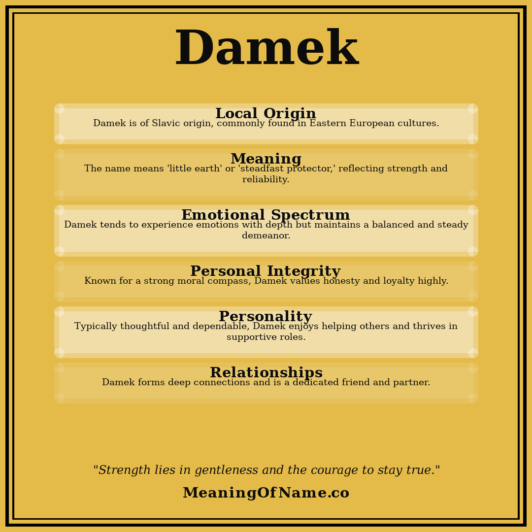 Damek name meaning poster