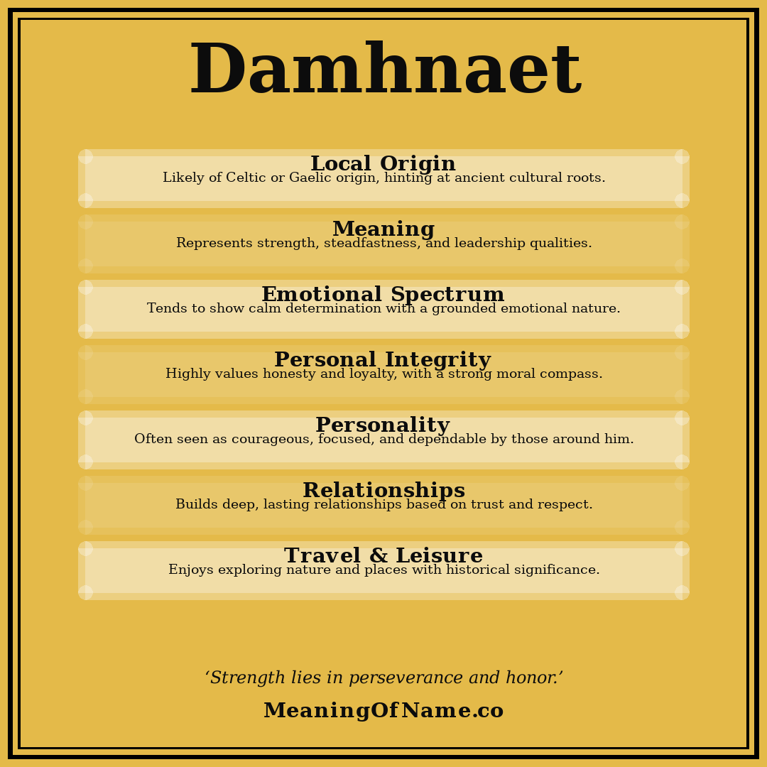 Damhnaet name meaning poster