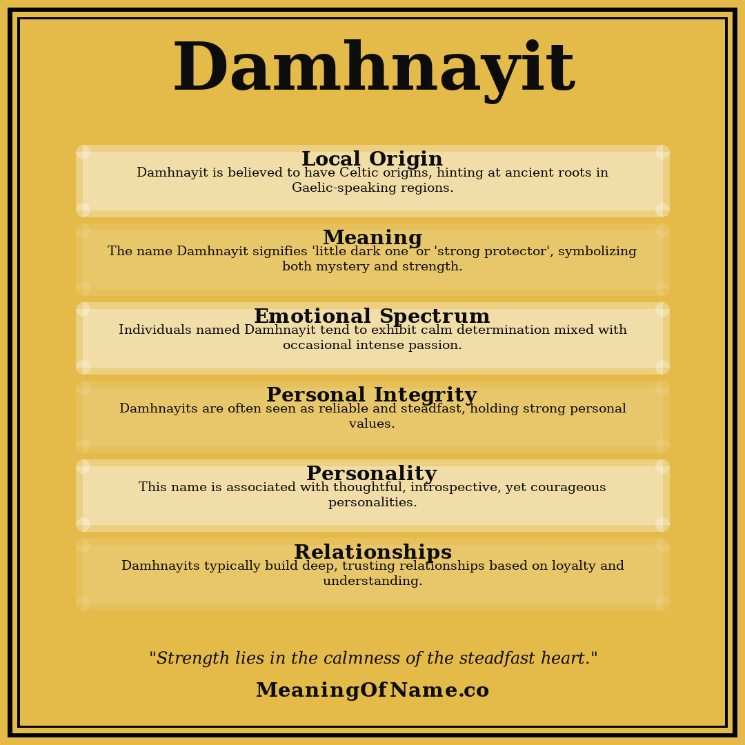 Damhnayit name meaning poster