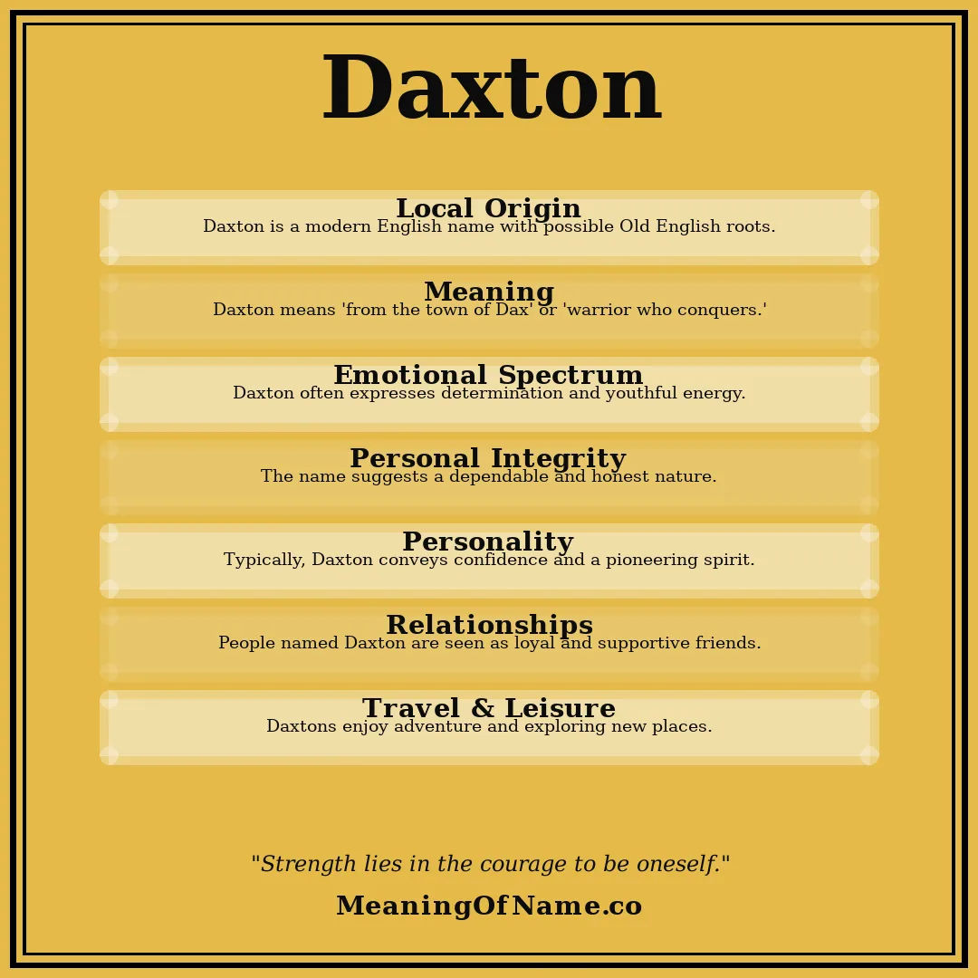 Daxton name meaning poster