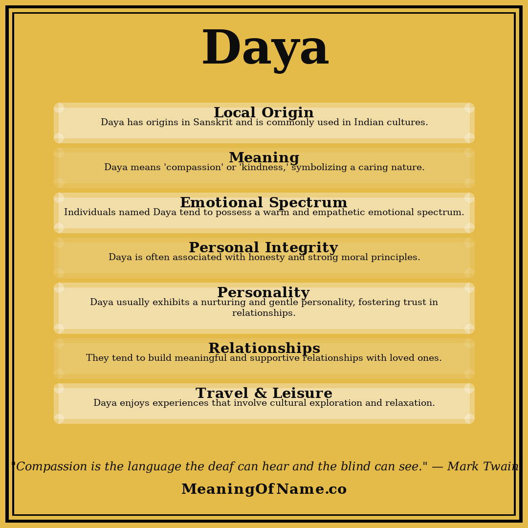 Daya name meaning poster