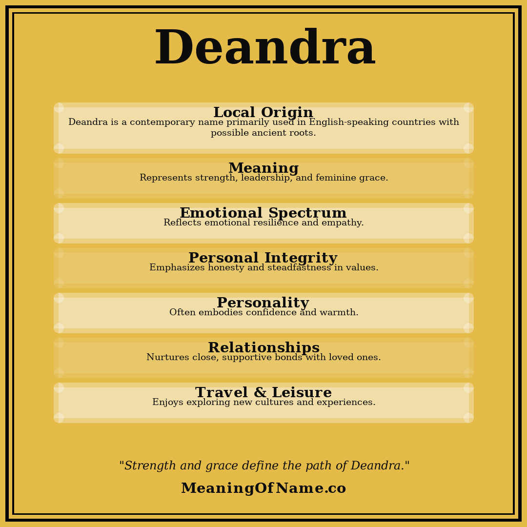 Deandra name meaning poster