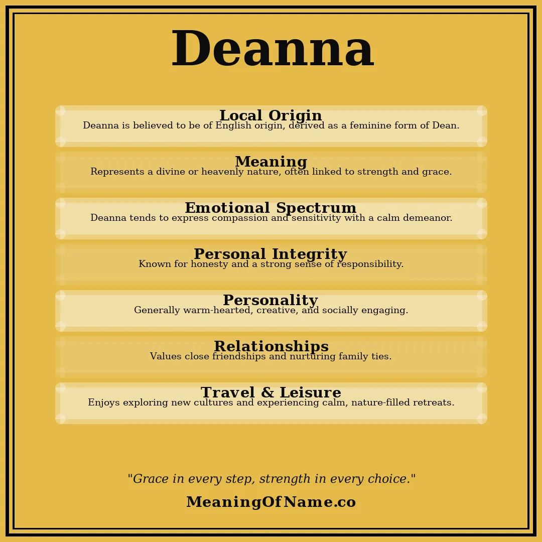 Deanna name meaning poster