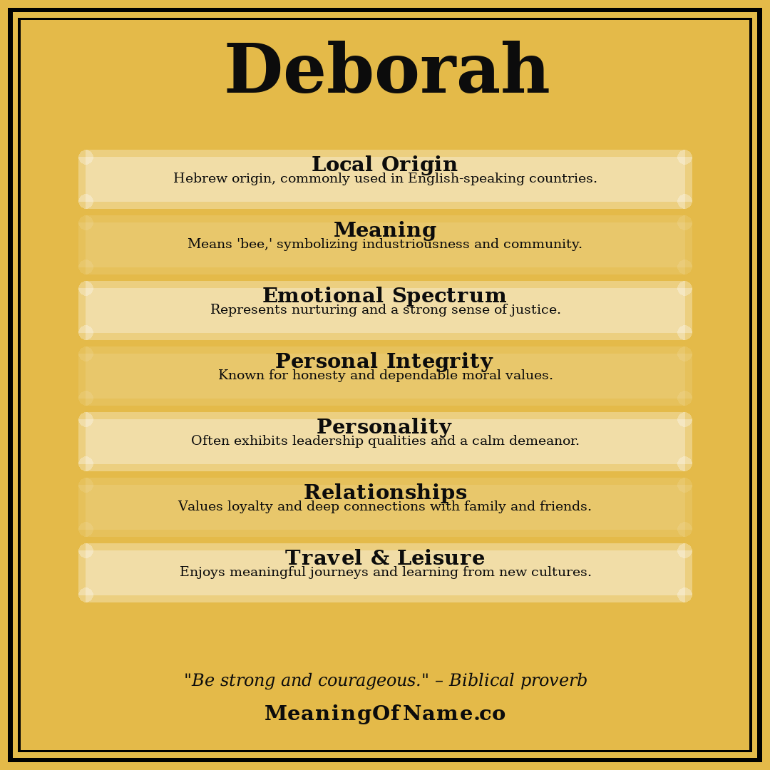 Deborah name meaning poster