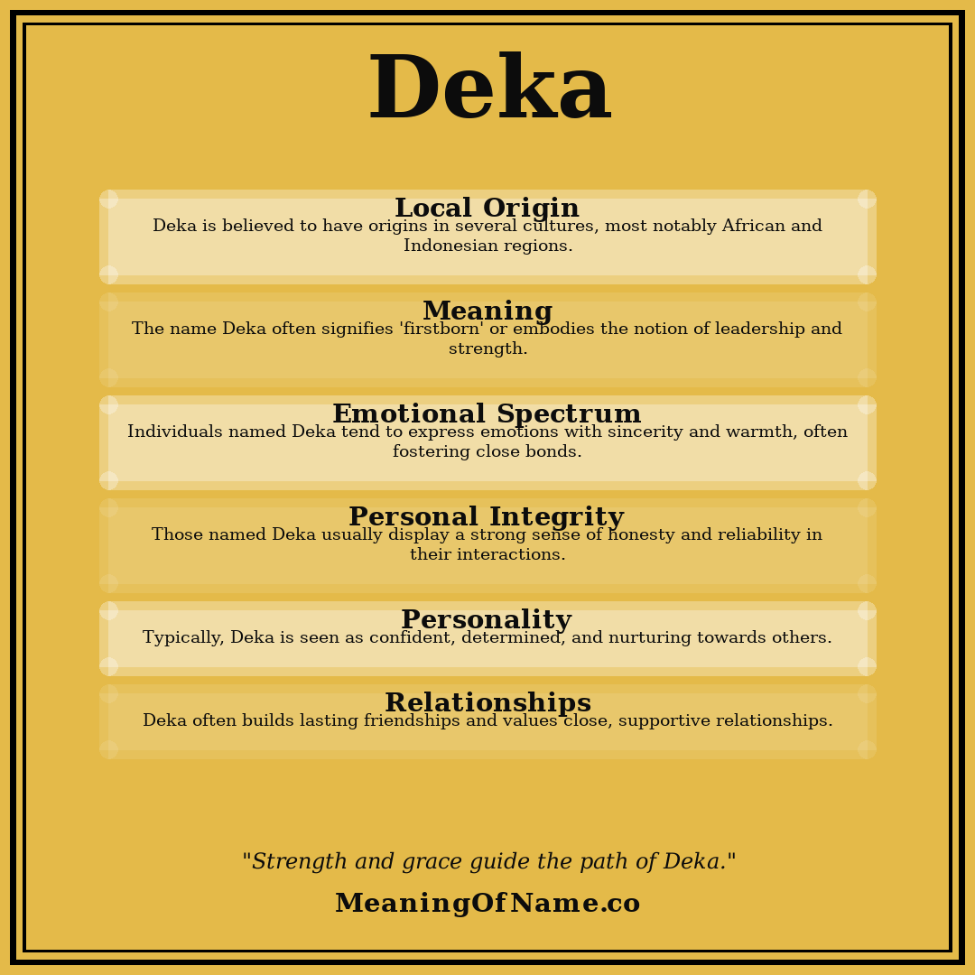 Deka name meaning poster
