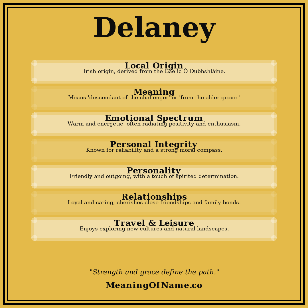 Delaney name meaning poster