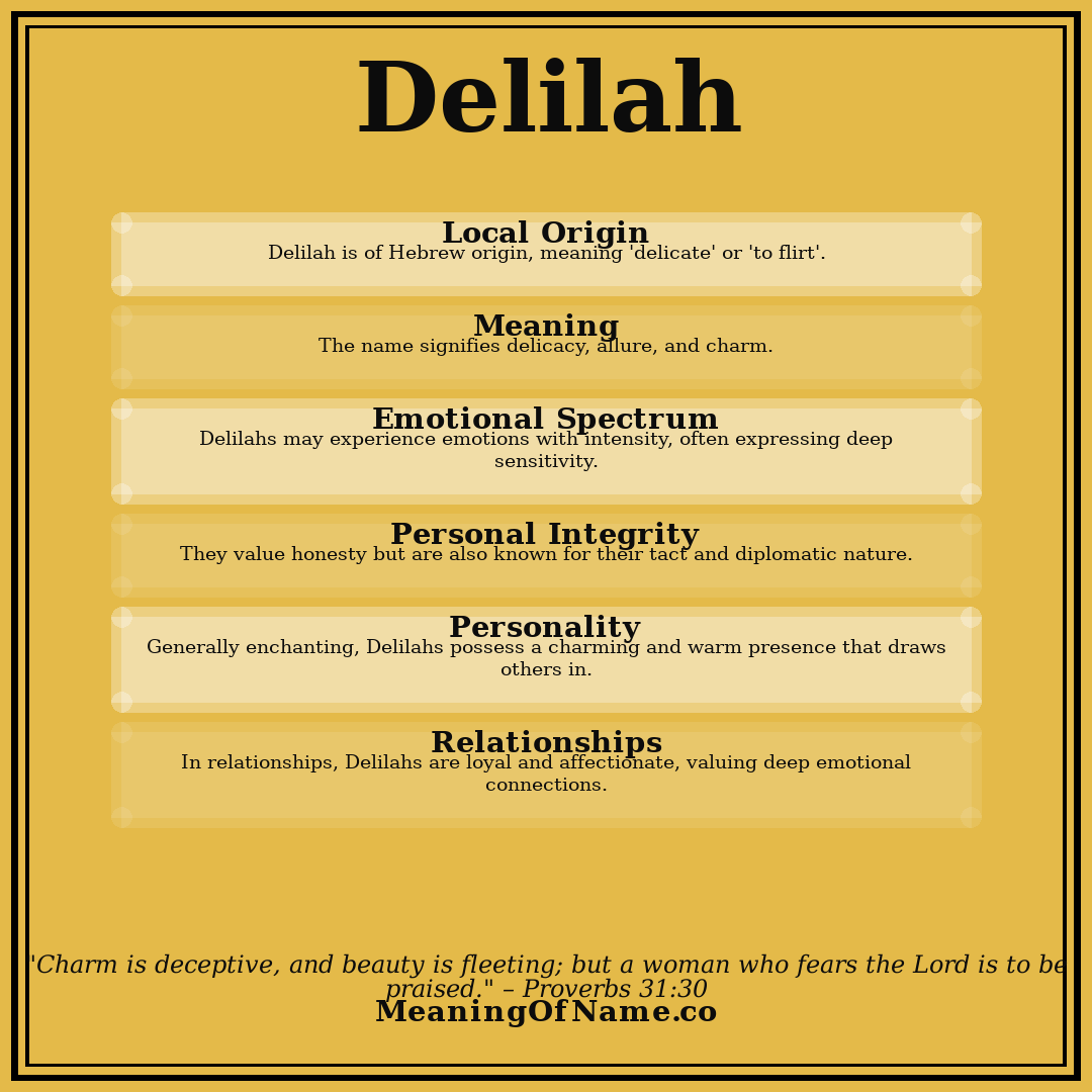 Delilah name meaning poster