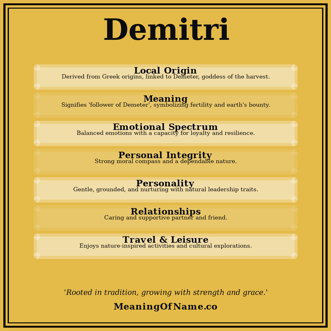 Demitri name meaning poster