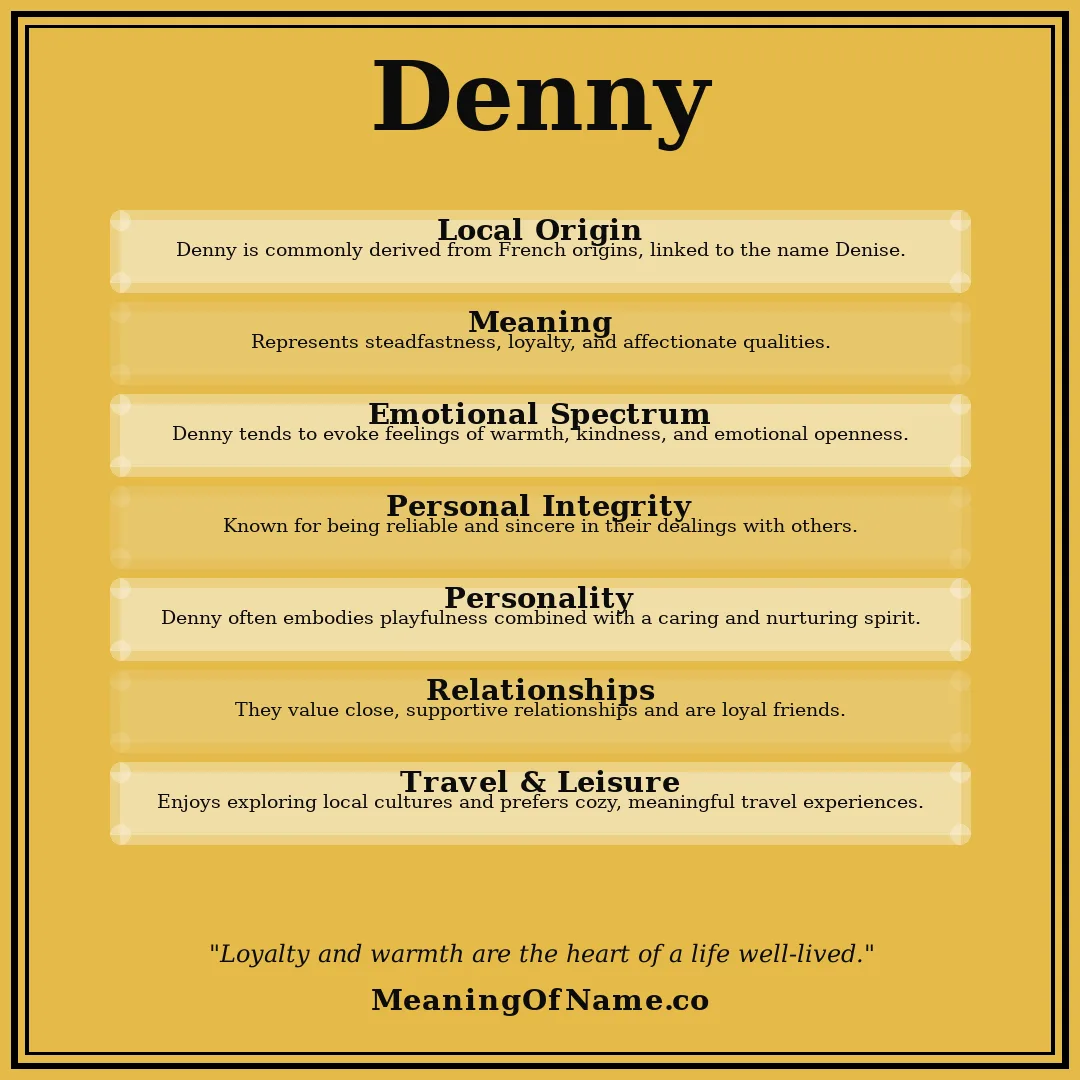 Denny name meaning poster