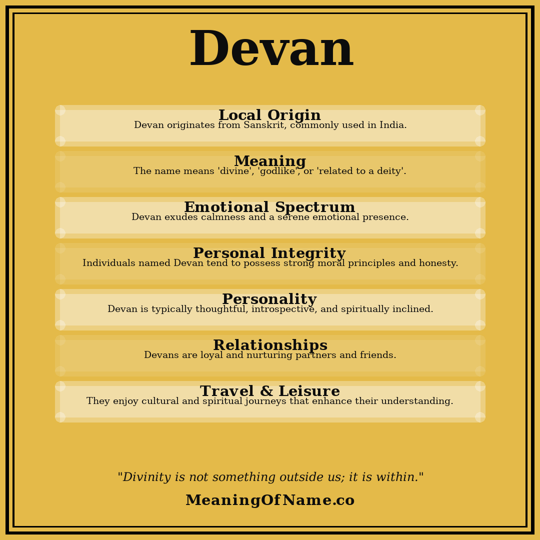 Devan name meaning poster