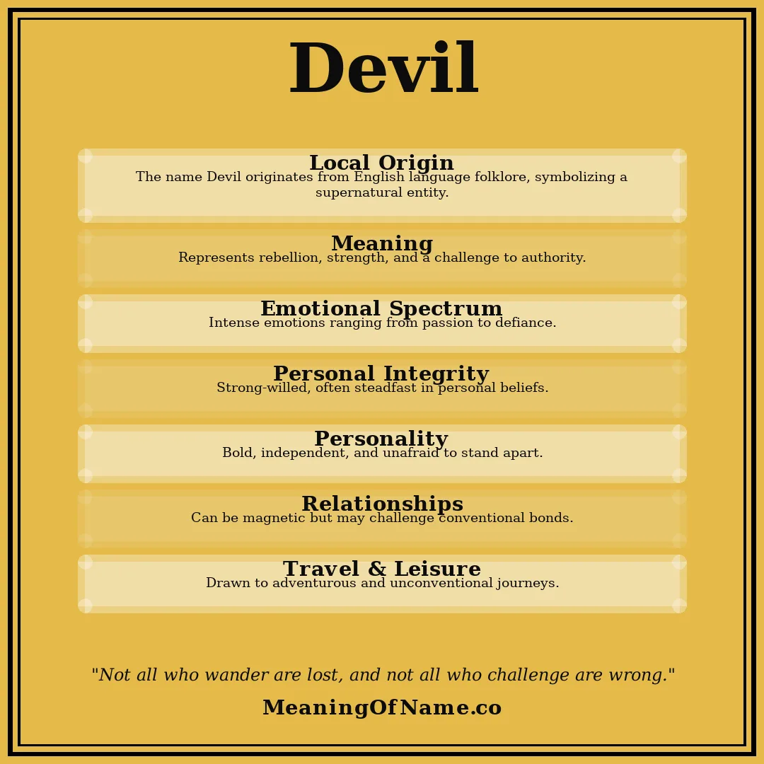 Devil name meaning poster
