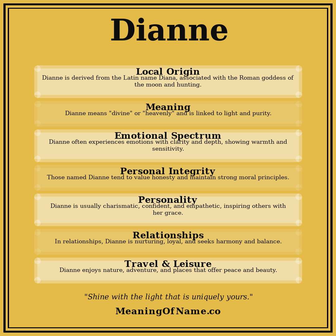 Dianne name meaning poster