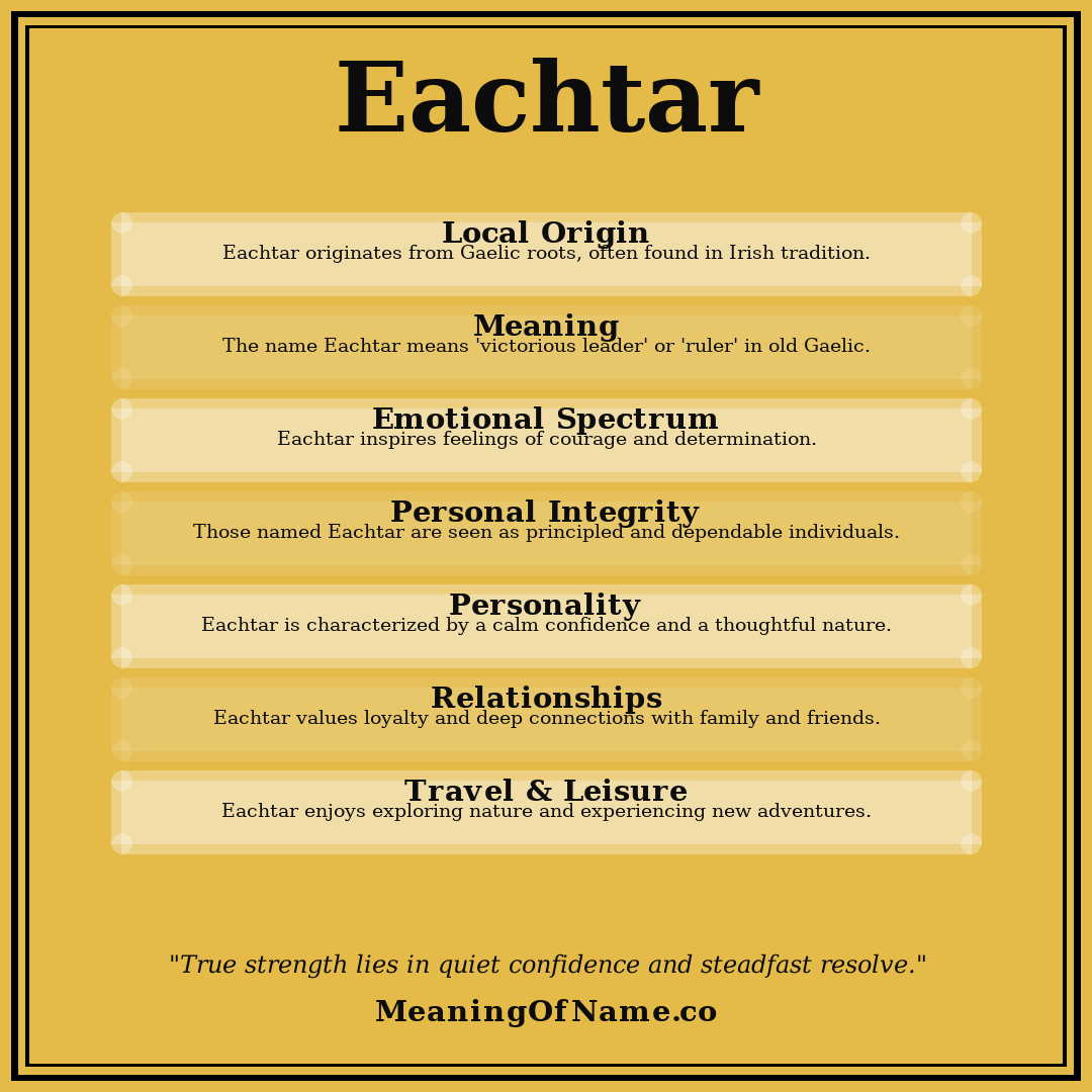 Eachtar name meaning poster