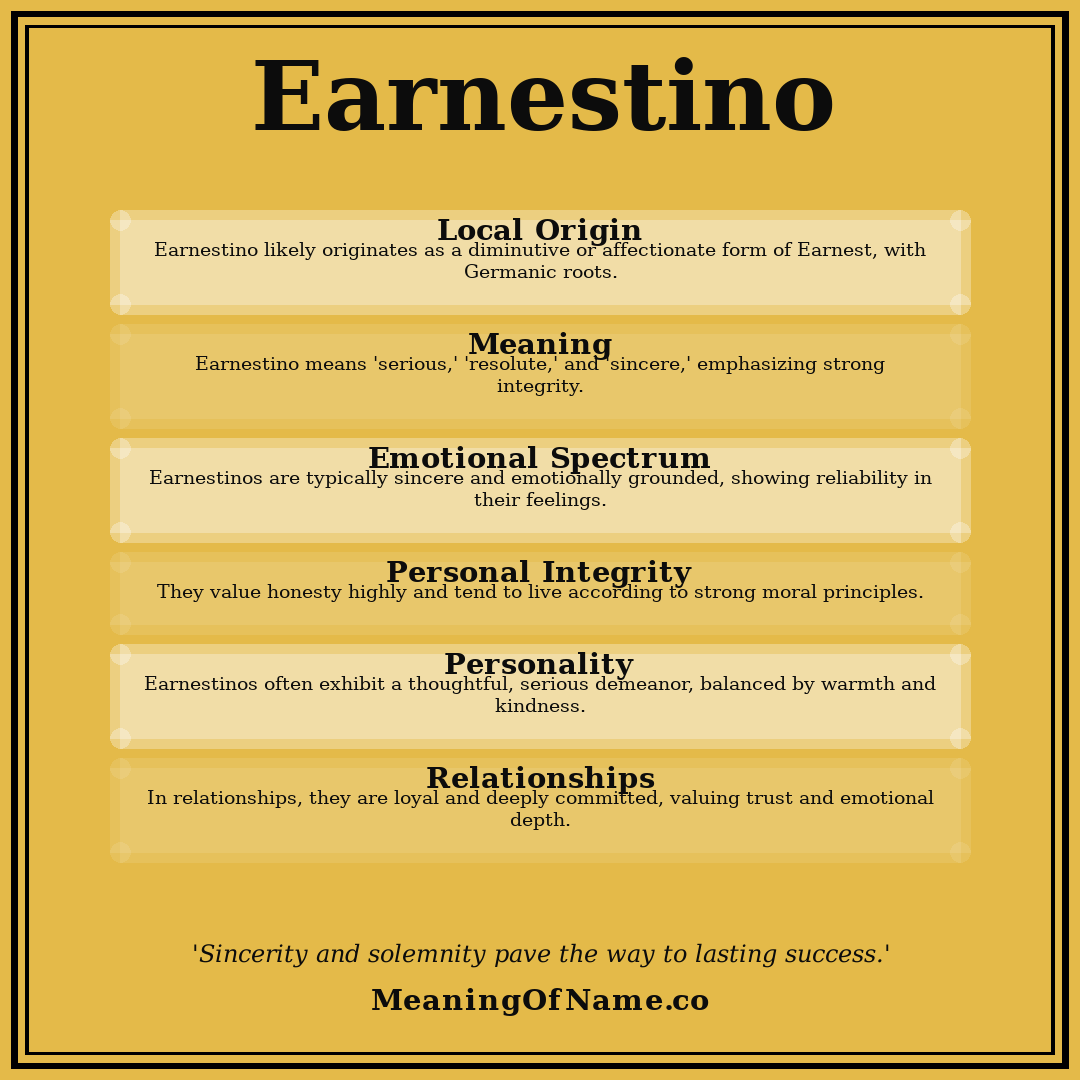 Earnestino name meaning poster