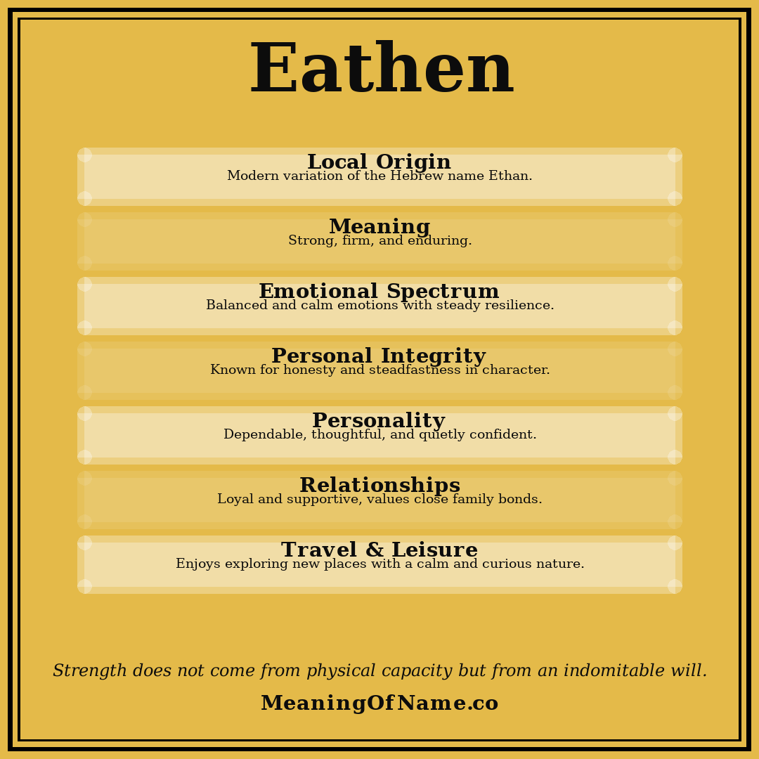Eathen name meaning poster