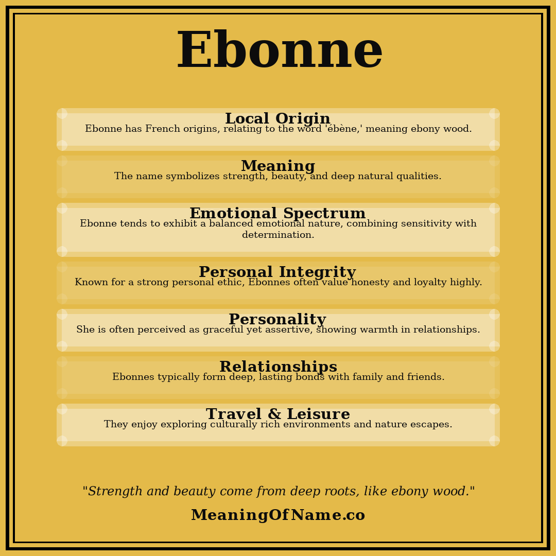 Ebonne name meaning poster