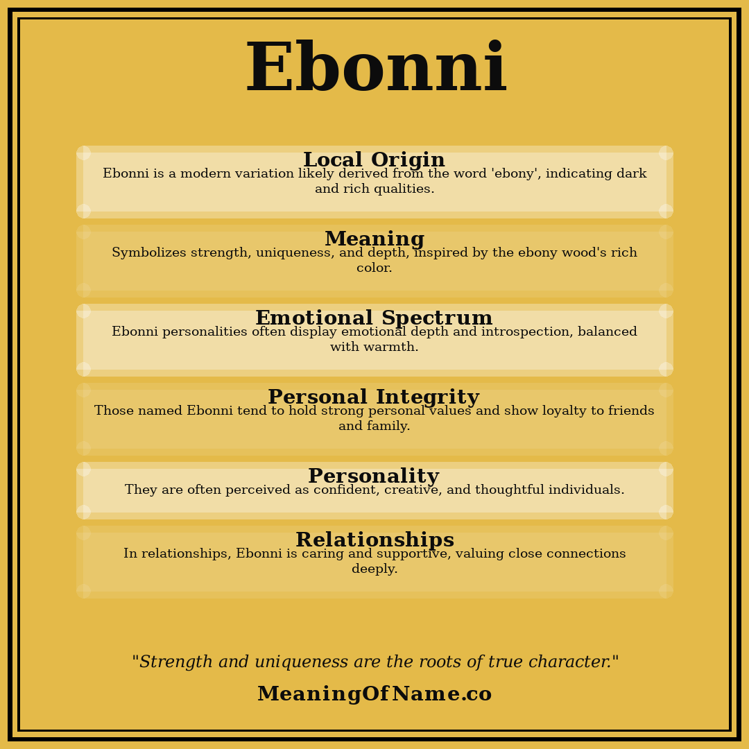 Ebonni name meaning poster