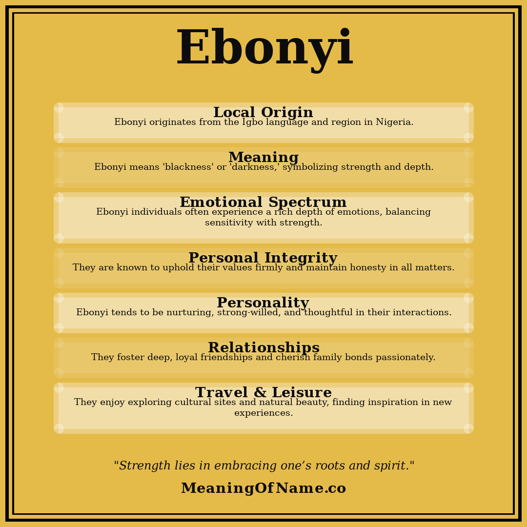 Ebonyi name meaning poster