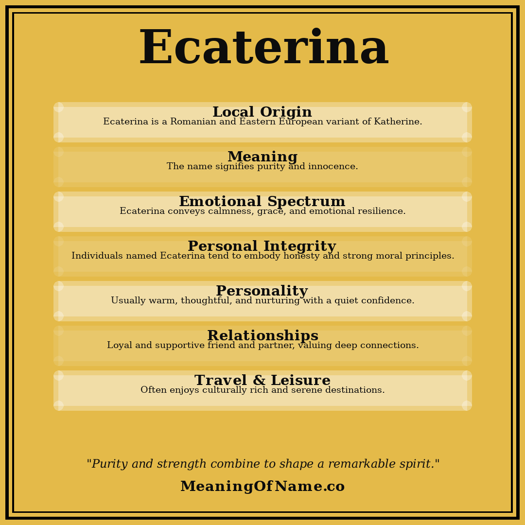 Ecaterina name meaning poster