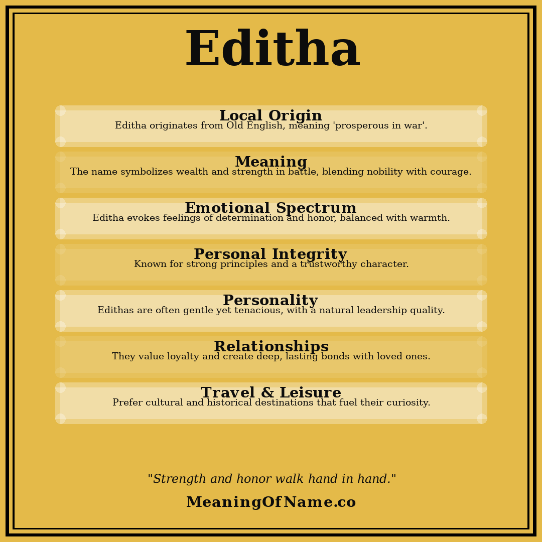 Editha name meaning poster