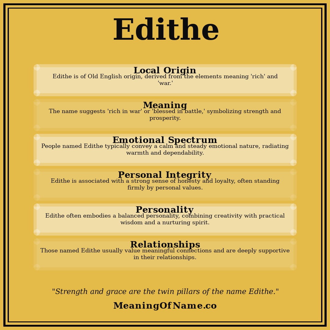 Edithe name meaning poster