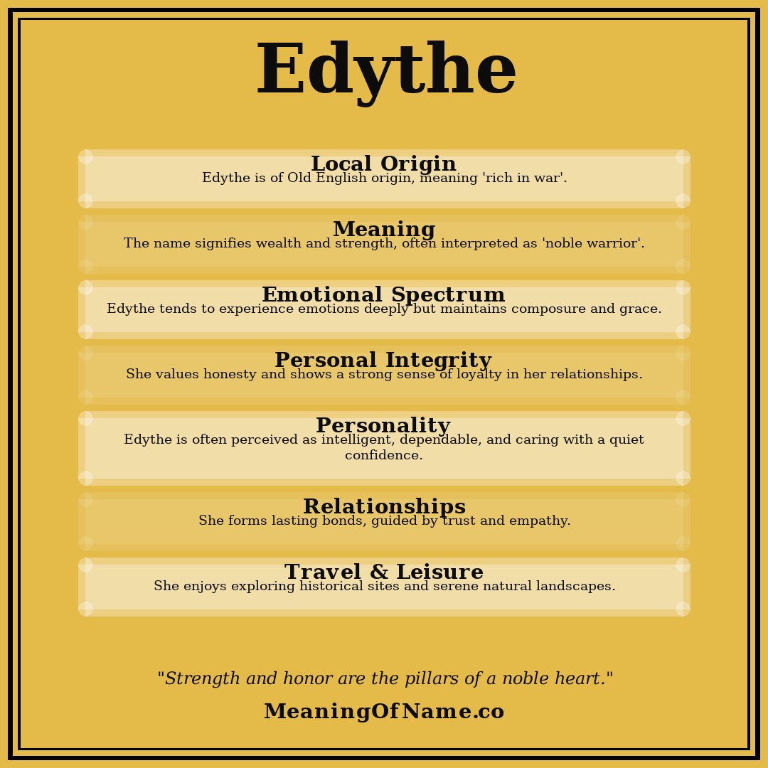 Edythe name meaning poster