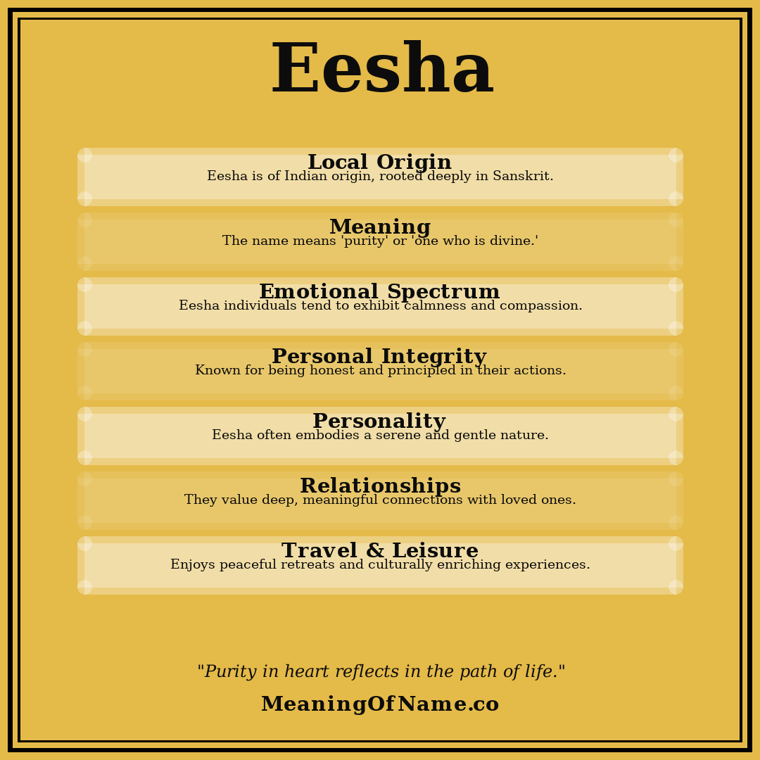 Eesha name meaning poster