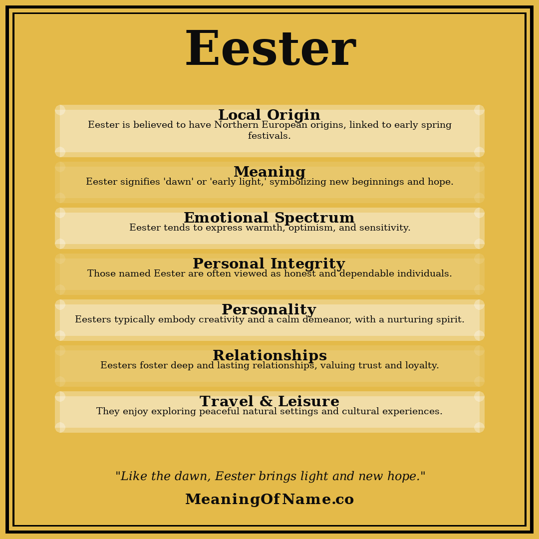 Eester name meaning poster