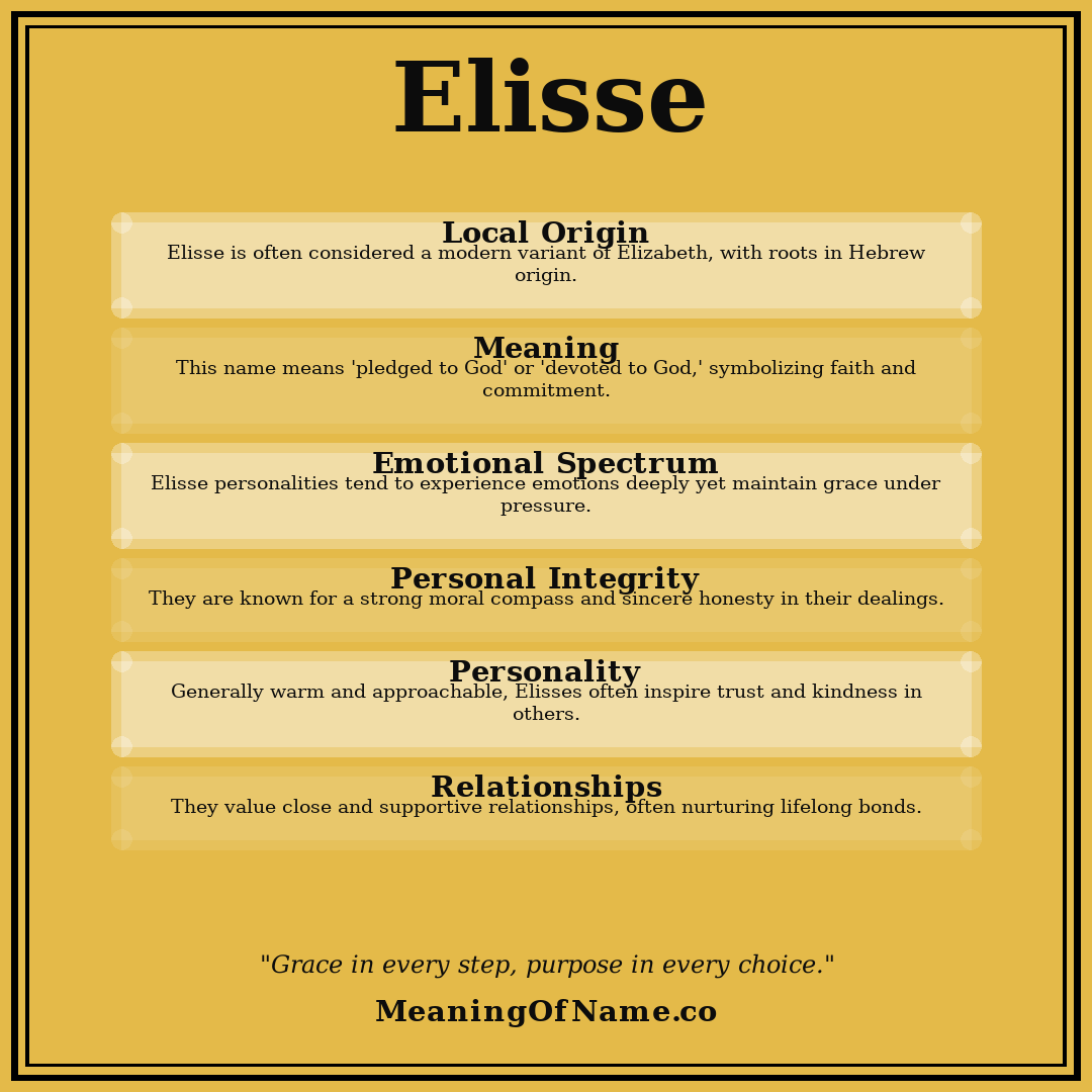 Elisse name meaning poster