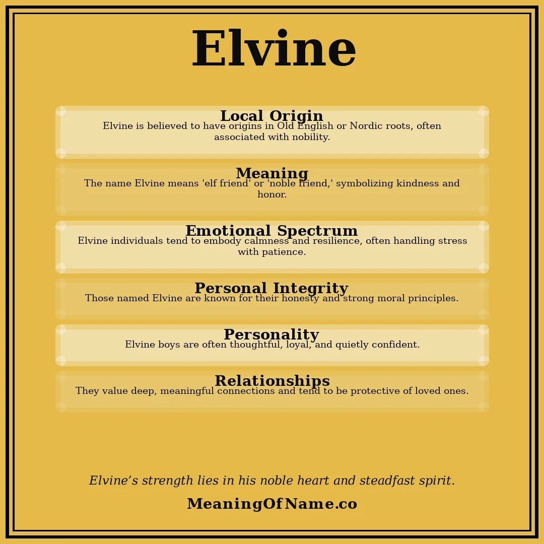 Elvine name meaning poster