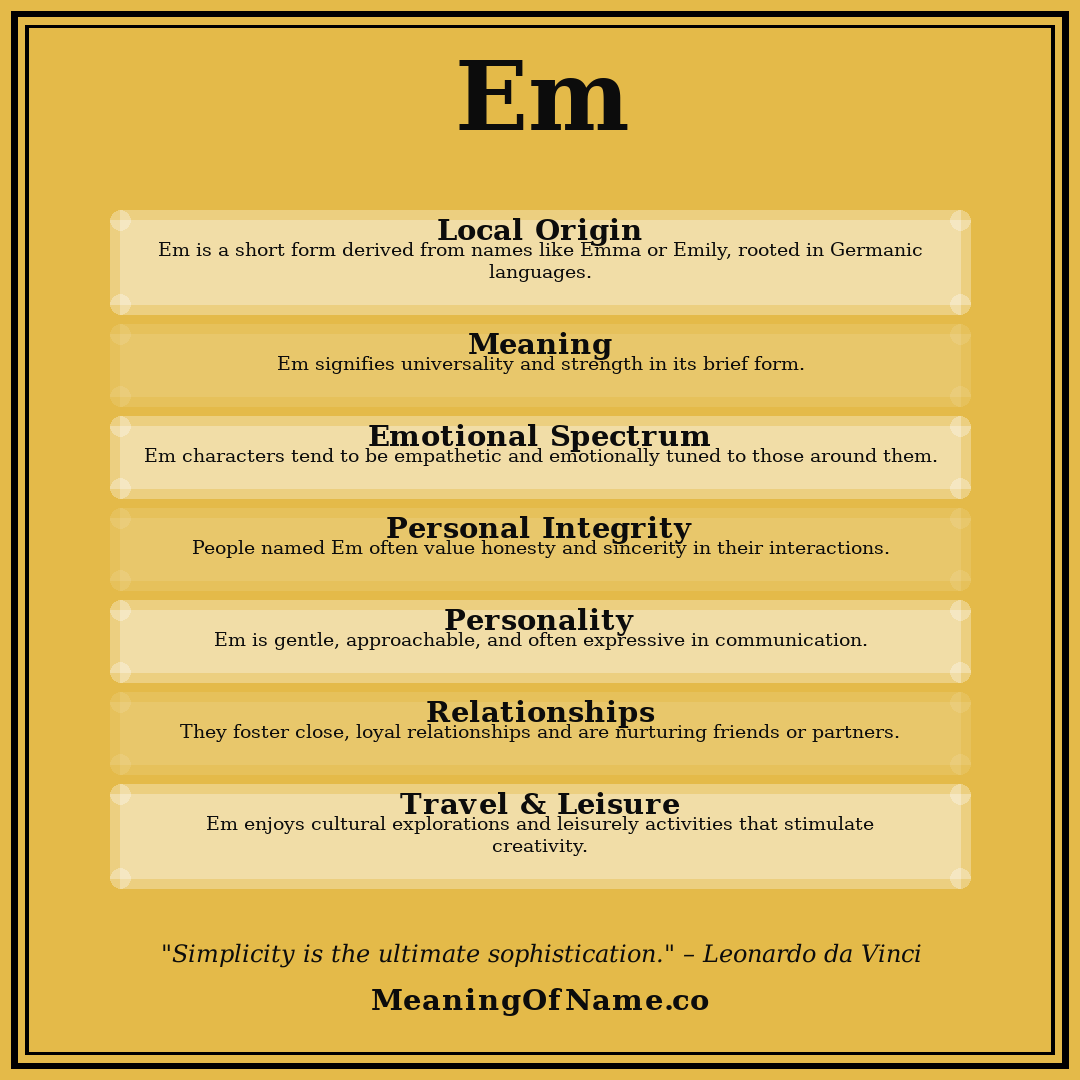 Em name meaning poster
