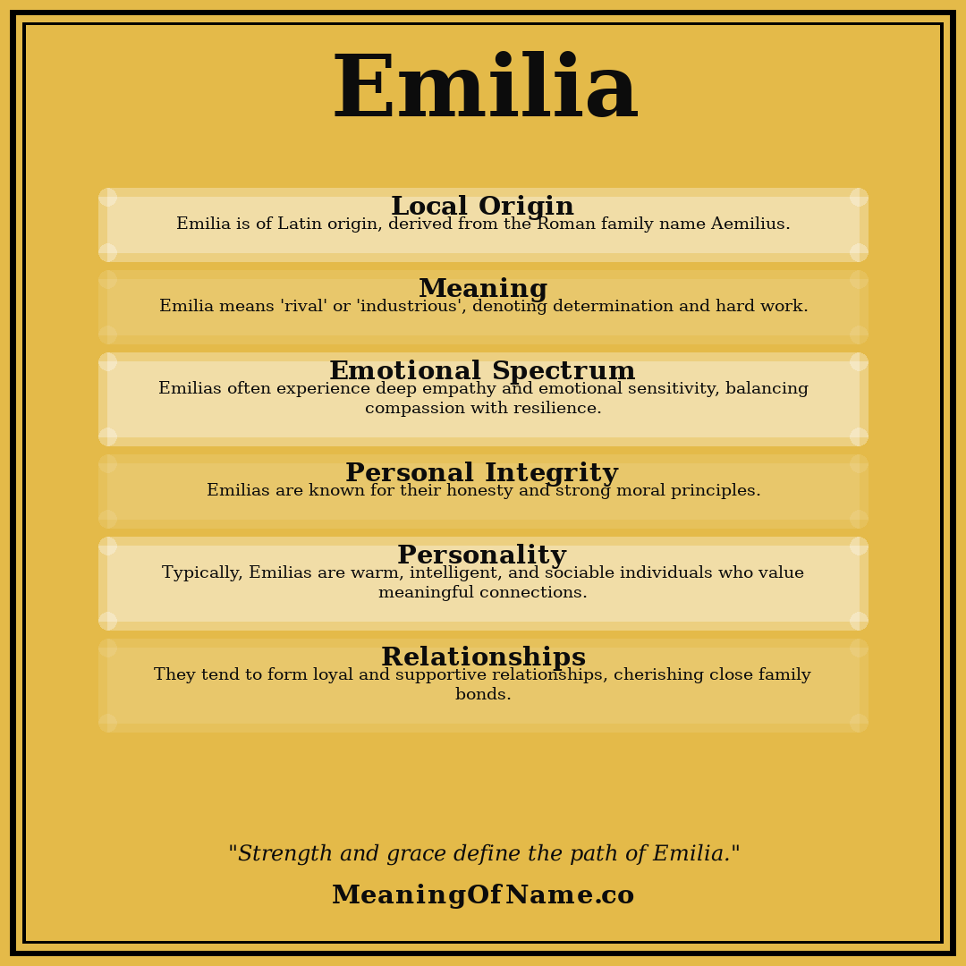 Emilia name meaning poster