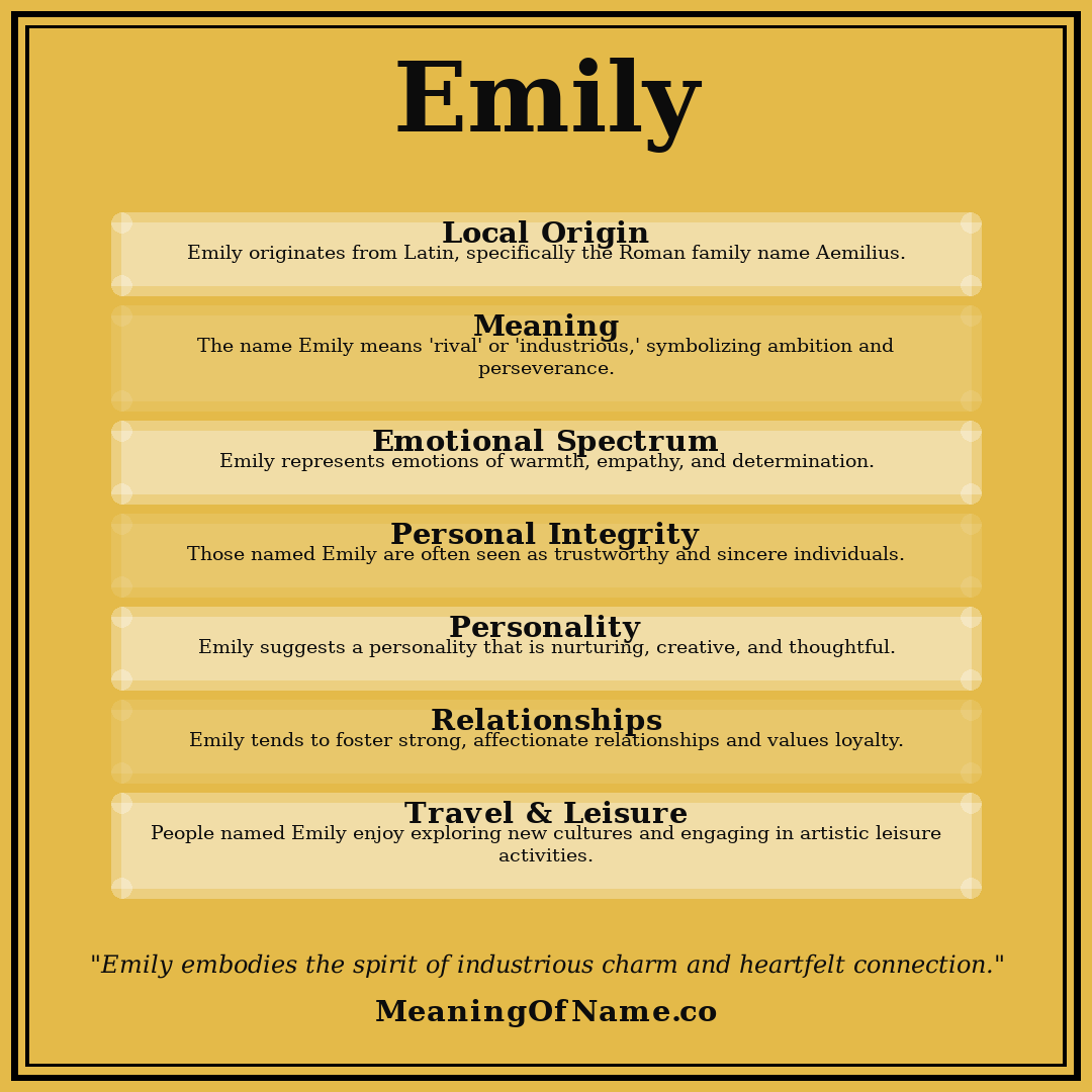 Emily name meaning poster
