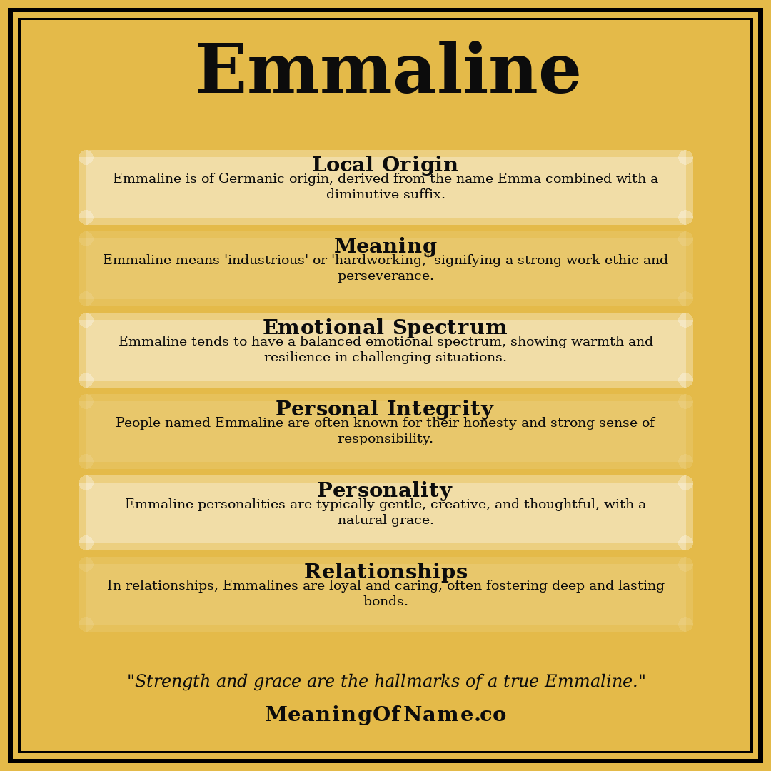 Emmaline name meaning poster