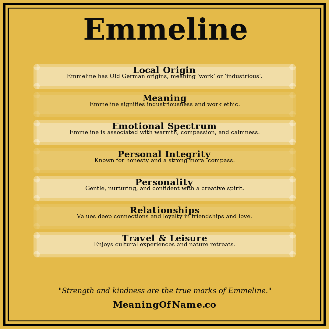 Emmeline name meaning poster