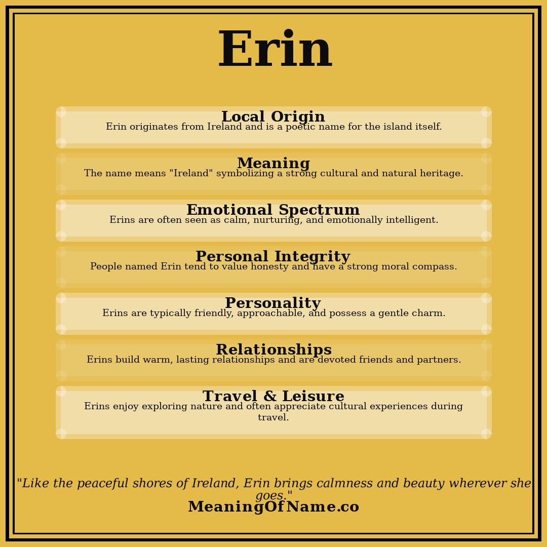 Erin name meaning poster