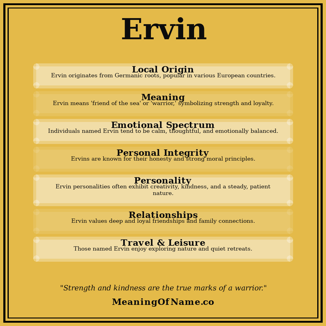 Ervin name meaning poster