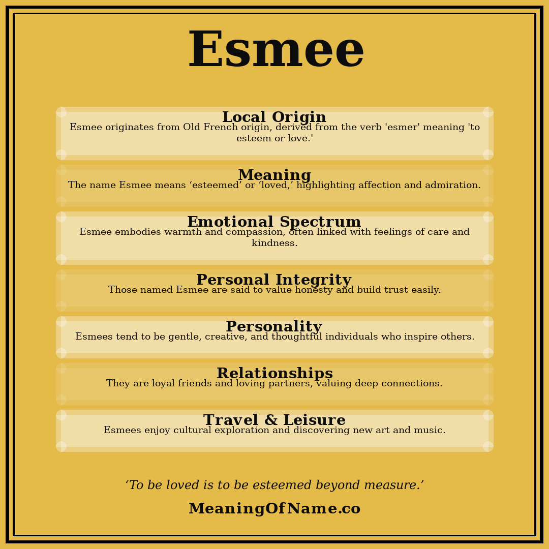 Esmee name meaning poster