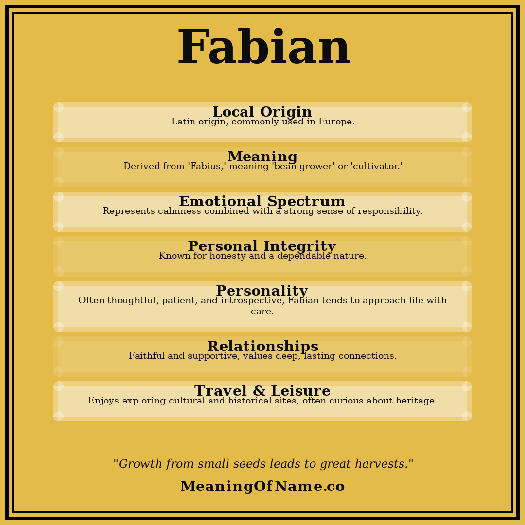 Fabian name meaning poster