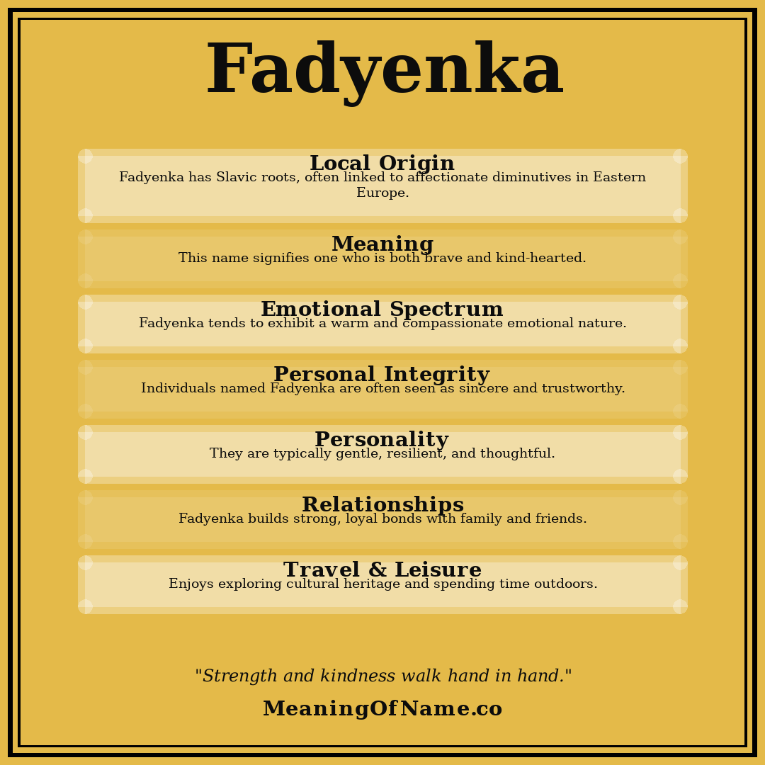 Fadyenka name meaning poster